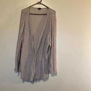 Zenobia slate purple long sleeve rayon blend stunning  open cardigan 3XL